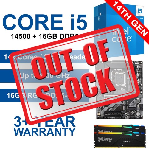 Intel Core i5-14500 / Gigabyte B760 Gaming X Motherboard / 16GB RGB DDR5-5600 Upgrade Kit Intel Core i5-14500 / Gigabyte B760 Gaming X Motherboard / 16GB RGB DDR5-5600 Upgrade Kit