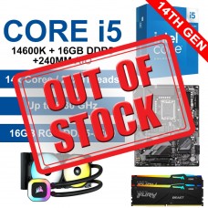 Core i5-14600K / Gigabyte B760 Gaming X Motherboard / 16GB RGB DDR5-5600 / Corsair H100 AIO Upgrade Kit