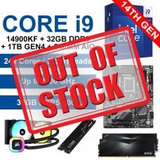 Core i9-14900KF / Gigabyte B760 Gaming X Motherboard / 32GB DDR5-6000 / 1TB NVMe Gen4 SSD / Corsair H100 AIO [Graphics Card Required] Upgrade Kit