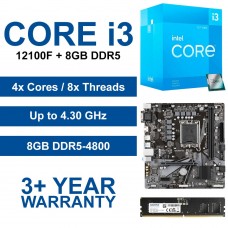 Core i3-12100F / Gigabyte H610M H Motherboard / 8GB DDR5-4800 [Graphics Card Required] Upgrade Kit