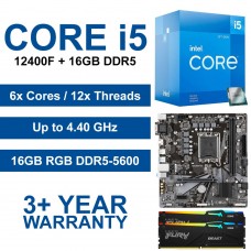 Core i5-12400F / Gigabyte H610M H Motherboard / 16GB RGB DDR5-4800 [Graphics Card Required] Upgrade Kit