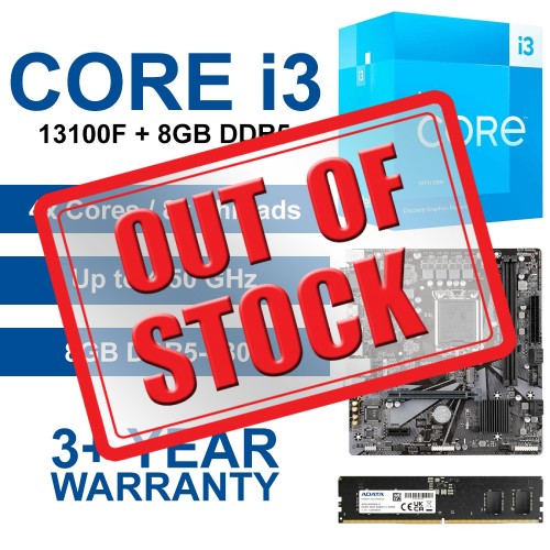 Intel Core i3-13100F / Gigabyte H610M H Motherboard / 8GB DDR5-4800 Upgrade Kit