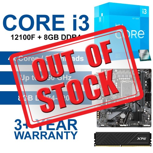 Intel Core i3-12100F / Gigabyte H610M H DDR4 Motherboard / 8GB DDR4-3200 Upgrade Kit