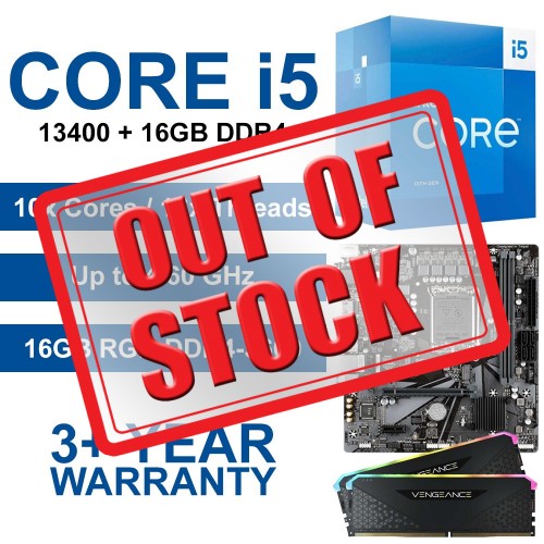 Intel Core i5-13400 / Gigabyte H610M H Motherboard / 16GB RGB DDR4-3600 Upgrade Kit Intel Core i5-13400 / Gigabyte H610M H Motherboard / 16GB RGB DDR4-3600 Upgrade Kit