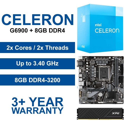 Celeron G6900 / Gigabyte H610M H DDR4 Motherboard / 8GB DDR4-3200 Upgrade Kit