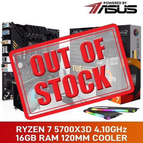 AMD Ryzen 7 5700X3D / ASUS B550 Motherboard / 16GB DDR4-3600 / 120mm ARGB Air Cooler Upgrade Kit — Powered by ASUS