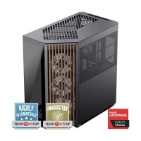 AeroCool APNX V1 ARGB Tempered Glass Mid Tower ATX Case with Wooden Accents — Black AeroCool APNX V1 ARGB Tempered Glass Mid Tower ATX Case with Wooden Accents — Black