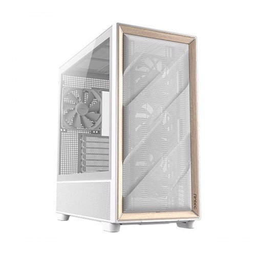 Antec FLUX WOOD Tempered Glass Mid Tower E-ATX Case — White Antec FLUX WOOD Tempered Glass Mid Tower E-ATX Case — White