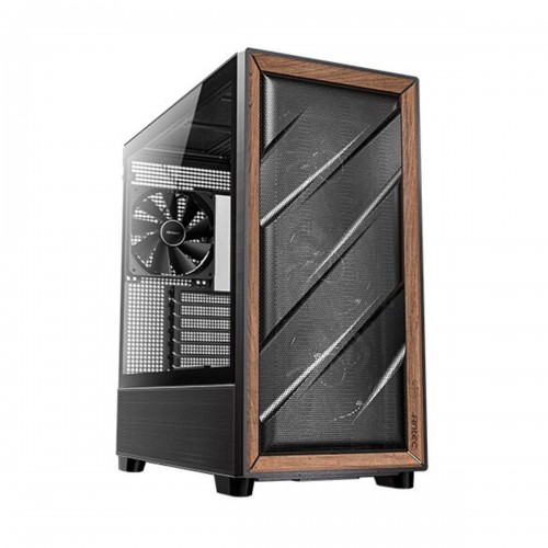 Antec FLUX WOOD Tempered Glass Mid Tower E-ATX Case — Black