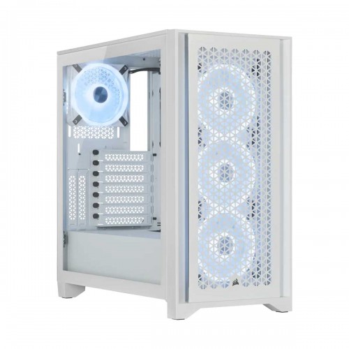 Corsair iCUE 4000D RGB Airflow QL Edition Tempered Glass Mid Tower ATX Case — True White