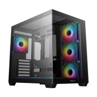 DEEPCOOL CG530 7F ARGB Tempered Glass Dual Chamber Mid Tower ATX Case — Black
