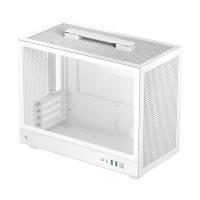 DEEPCOOL CH160 PLUS WH Tempered Glass Mini Tower ITX Case — White