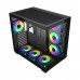 FSP M341 ARGB Tempered Glass Dual Chamber Mid Tower ATX Case — Black