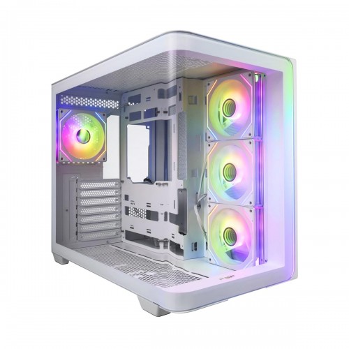 FSP M580 ARGB Tempered Glass Dual Chamber Mid Tower ATX Case — White