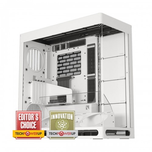 HAVN HS 420 VGPU Panoramic Tempered Glass Mid Tower E-ATX Case with Vertical GPU Mount — White