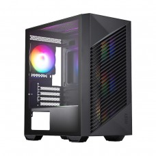 MSI PRO FORGE M050A Auto RGB Tempered Glass Mini Tower Micro ATX Case — Black