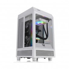 Thermaltake The Tower 100 Snow Edition Tempered Glass Mini Tower Mini ITX Case — White