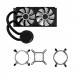 AeroCool ABYSS L240R DIGI ARGB AIO Liquid Cooler with Segment LCD Display, 240mm — Black