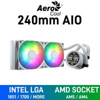 AeroCool ABYSS L240R DIGI ARGB AIO Liquid Cooler with Segment LCD Display, 240mm — White AeroCool ABYSS L240R DIGI ARGB AIO Liquid Cooler with Segment LCD Display, 240mm — White