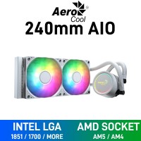 AeroCool ABYSS L240R ARGB AIO Liquid Cooler, 240mm — White