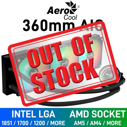 Aerocool OASIS L360 ARGB AIO Liquid Cooler, 360mm — Black