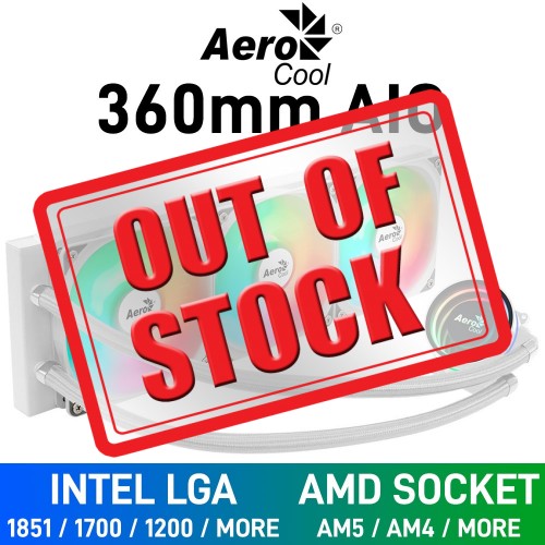 Aerocool OASIS L360 ARGB AIO Liquid Cooler, 360mm — White