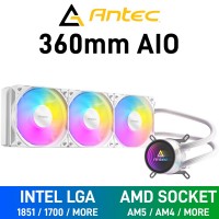 Antec LUNA 360 ARGB AIO Liquid Cooler, 360mm — White