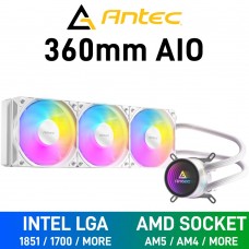 Antec LUNA 360 ARGB AIO Liquid Cooler, 360mm — White