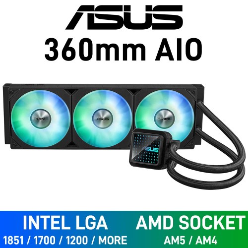 ASUS PRIME LC 360 ARGB AIO Liquid Cooler, 360mm — Black