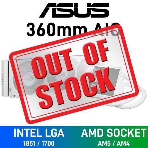 ASUS ROG STRIX IV 360 ARGB LCD WHITE EDITION AIO Liquid Cooler with LCD Display, 360mm — White