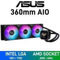 ASUS TUF GAMING LC III 360 ARGB LCD AIO Liquid Cooler with LCD Display, 360mm — Black