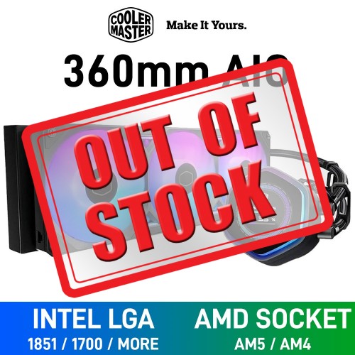 Cooler Master MasterLiquid ATMOS II LCD ARGB AIO Liquid Cooler with 2.1" LCD Display, 360mm — Black Cooler Master MasterLiquid ATMOS II LCD ARGB AIO Liquid Cooler with 2.1" LCD Display, 360mm — Black