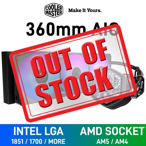Cooler Master MasterLiquid ATMOS II VRM FAN ARGB AIO Liquid Cooler, 360mm — Black Cooler Master MasterLiquid ATMOS II VRM FAN ARGB AIO Liquid Cooler, 360mm — Black