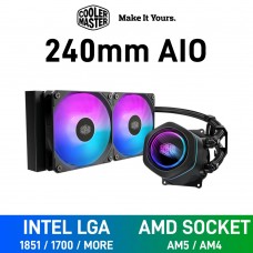 Cooler Master MasterLiquid CORE NEX ARGB AIO Liquid Cooler with Infinity Mirror, 240mm — Black