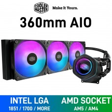 Cooler Master MasterLiquid CORE NEX ARGB AIO Liquid Cooler with Infinity Mirror, 360mm — Black