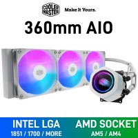 Cooler Master MasterLiquid CORE NEX ARGB AIO Liquid Cooler with Infinity Mirror, 360mm — White
