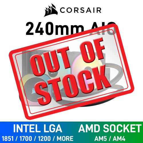 Corsair iCUE LINK H100i RGB AIO Liquid Cooler, 240mm — Black