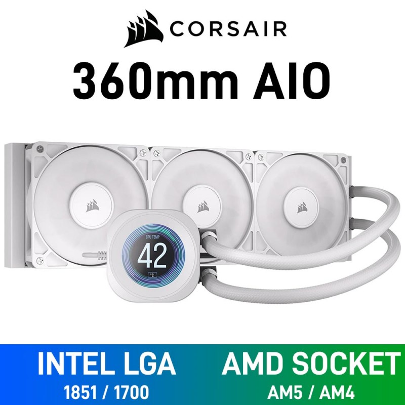 Corsair NAUTILUS 360 RS LCD AIO Liquid Cooler with LCD Display