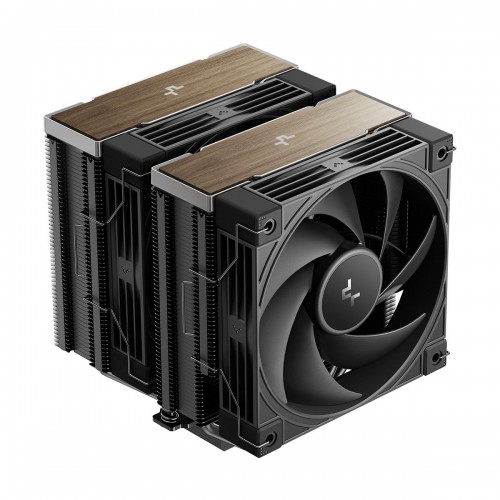 DEEPCOOL AK620 G2 CPU Heatsink and Fan with Wood Grain Top Cover, Dual 120mm — Black
