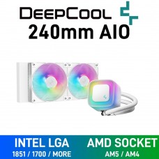 DEEPCOOL LE240 WH V2 ARGB AIO Liquid Cooler, 240mm — White