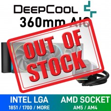 DEEPCOOL LM360 ARGB AIO Liquid Cooler with 2.4" IPS LCD Display, 360mm — Black
