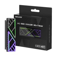 HikSemi MH1 M.2 SSD Cooler Heatsink — Black with Purple & Green Accents