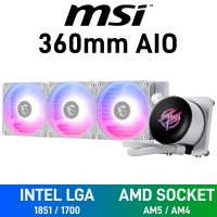 MSI MPG CORELIQUID P13 360 ARGB AIO Liquid Cooler with LCD Display, 360mm — White