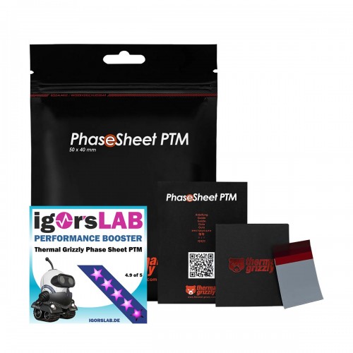 Thermal Grizzly PhaseSheet PTM TG-PS-50-40 Phase Change Thermal Pad, 50x40x0.2mm Thermal Grizzly PhaseSheet PTM TG-PS-50-40 Phase Change Thermal Pad, 50x40x0.2mm