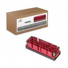 Vantec ICEBERQ M.2 NVMe/SSD Heat Sink With Thermal Pad — Red