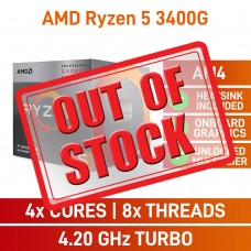 AMD Ryzen 5 3400G Quad Core CPU with SMT, Unlocked Multiplier, Integrated Radeon Vega 11, Socket AM4, 3.7GHz (4.2GHz Boost) AMD Ryzen 5 3400G Quad Core CPU with SMT, Unlocked Multiplier, Integrated Radeon Vega 11, Socket AM4, 3.7GHz (4.2GHz Boost)