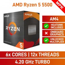 AMD Ryzen 5 5500 6-Core MPK CPU, Unlocked Multiplier, Socket AM4, 3.6GHz (4.2GHz Boost)