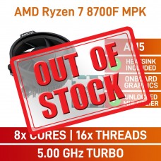 AMD Ryzen 7 8700F 8-Core MPK CPU, Socket AM5, 4.1GHz (5.0GHz Boost) AMD Ryzen 7 8700F 8-Core MPK CPU, Socket AM5, 4.1GHz (5.0GHz Boost)