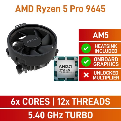 AMD Ryzen 5 PRO 9645 6-Core MPK CPU, Socket AM5, 3.9GHz (5.4GHz Boost)