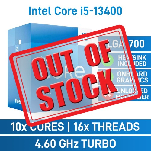 Intel Core i5-13400 10 Core CPU with HyperThreading, Integrated Intel UHD Graphics, LGA1700, 2.5GHz (4.6GHz Turbo)